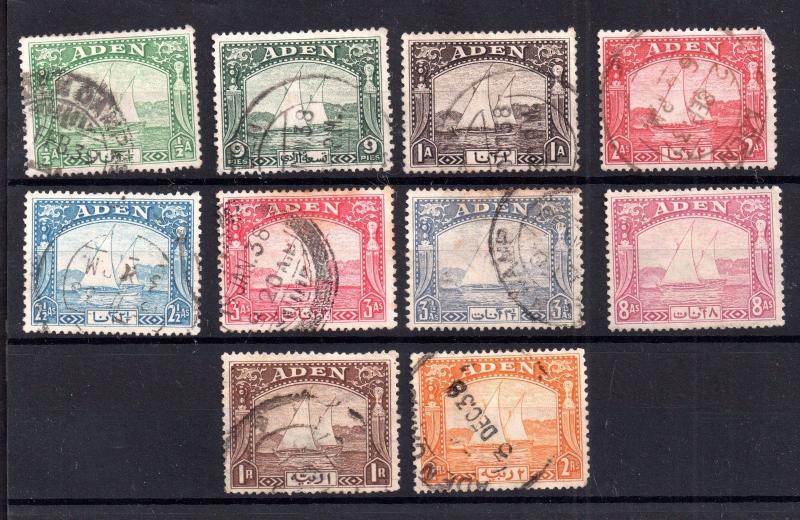 Aden KGVI 1937 DHOW fine used set to 2R SG1-10 WS6912