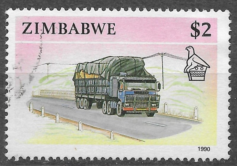 Zimbabwe Scott 631 Used $2 Truck issue of 1990