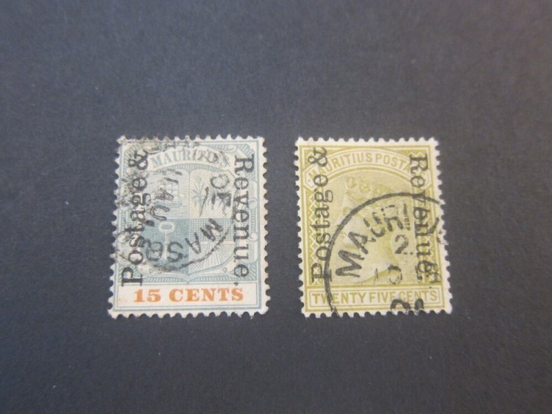 Mauritius 1902 Sc 120,121 FU