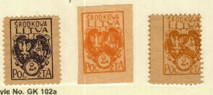 Central Lithuania #5 MH,#6 MH Perforated and imperforated (2 stamps)