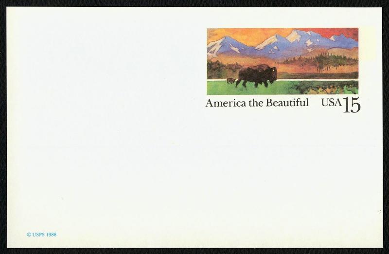 #UX120 15c America the Beautiful: American Buffalo, Mint **ANY 5=FREE SHIPPING**