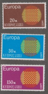 Cyprus # 340-342, Europa, Mint NH, 1/2 Cat.