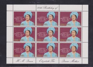 Cayman Islands Stamps - 1980 Queen Mother 80th Birthday - #443 - Sheet/9 - MNH