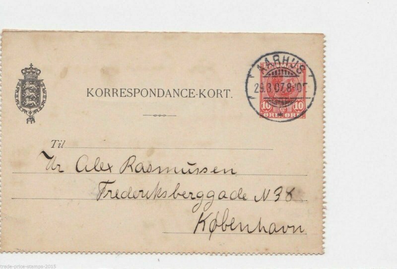 DENMARK STATIONARY CORRESPONDENCE  CARD 1907,    R85