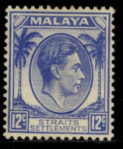 MALAYSIA - Straits Settlements GVI SG285, 12c ultramarine, M MINT. Cat £16.