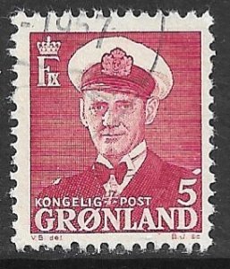 GREENLAND 1950-60 5o FREDERICK IX Issue Sc 29 VFU