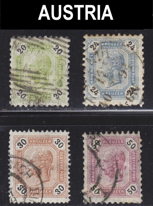 Austria Scott 66-69 complete set F to VF used.