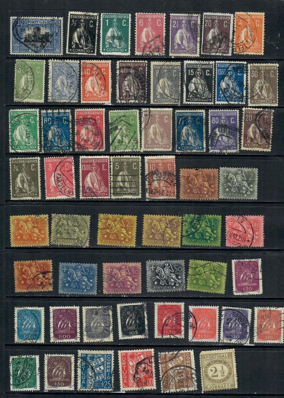 PORTUGAL MIX X 55,INC PLENTY CERES ISSUE UNCHECKED  ALL DIFFERENT,USED  LOT hA