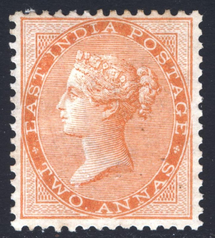 India 1865 2a Brown Orange, Wmk Elephant head, Scott 23 SG 63 MLH Cat $27