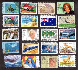 Australia, Lot of 50 used stamps, CV = $ 12.50  Lot 220360 -16