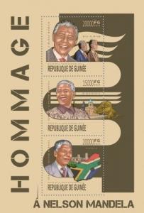 Nelson Mandela Nobel Prize Peace Politics Guinea MNH stamp set