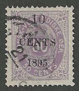 Danish West Indies, 1895, Scott #15, 10c on 50c Violet, Used