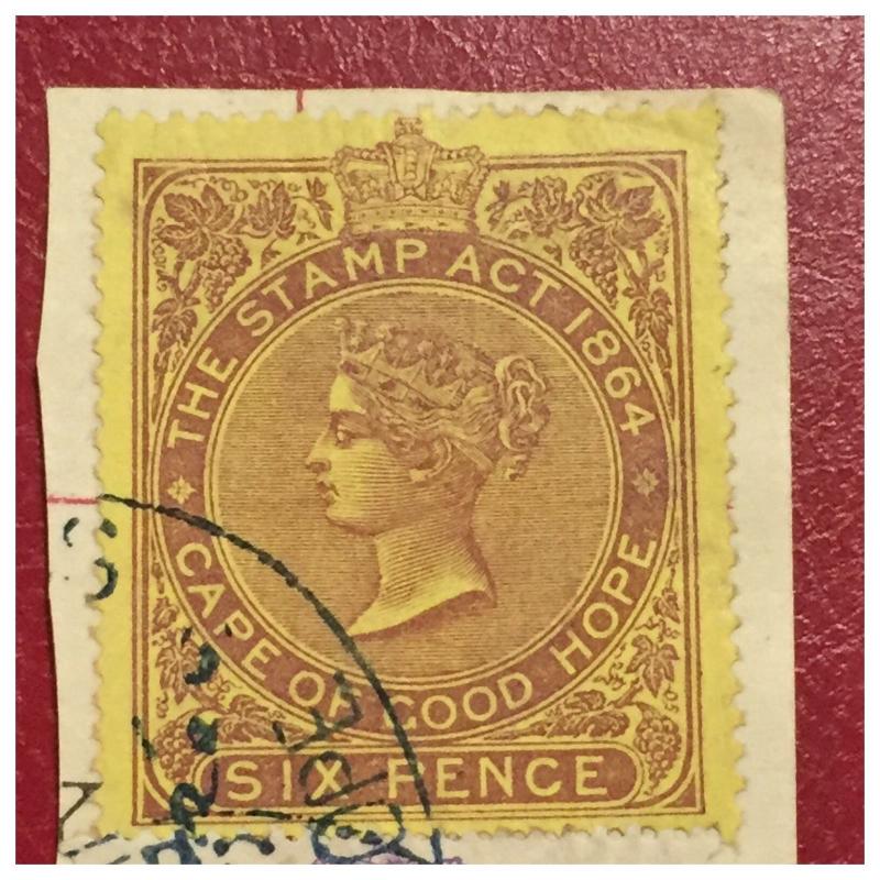 Cape of Good Hope Revenue Stamps : Stamp Duty 10/- & 6d On Piece Good Used