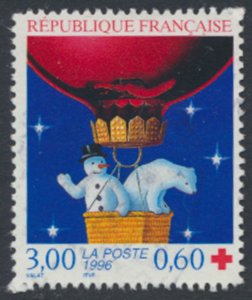 France  SC# B676 Used  Christmas Red Cross surcharge see details & scans