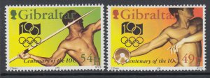 Gibraltar 666-667 Olympics MNH VF