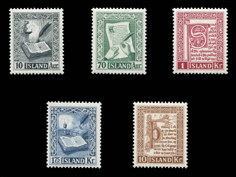 Iceland #278-282 Cat$55.45, 1953 Reykjabok, set of five, never hinged