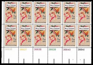 US SC 1580c * Merry Christmas 12 Stamp Plate Block * MNH * 1975