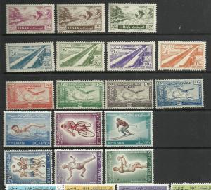 Lebanon Lot # 9 - nice sets & 2 MS  all MNH , one set MLH 4 scans 