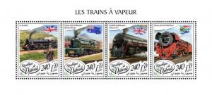 Djibouti - 2018 Steam Trains - 4 Stamp Sheet - DJB18102a