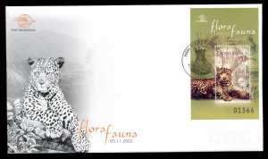 Indonesia 2002 Flora & fauna, Panther MS FDC