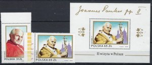 Poland 2574-75a MNH 1983 Pope John Paul II (an9031)