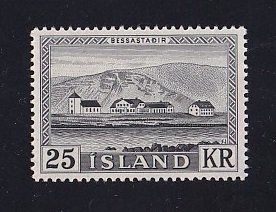 Iceland    #305  MNH   1957   Bessastadir  president residency