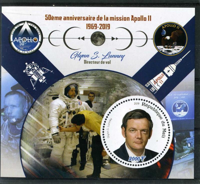 MALI 2019 SPACE Apollo 11 Glynn S.Lunney s/s Perforated Mint (NH) #4