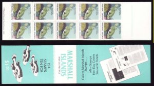 Marshall Islands #171a-unused NH booklet-Fish-Marine Life-1988-9-