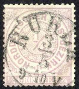 Germany North German Confederation Sc# 13 Used 1869 1/4gr lilac Numeral