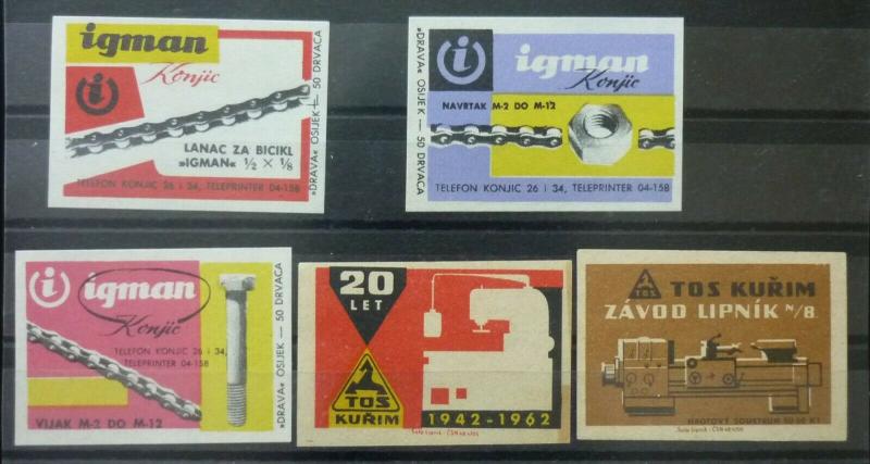 Match Box Labels ! industry machines elements science GN1