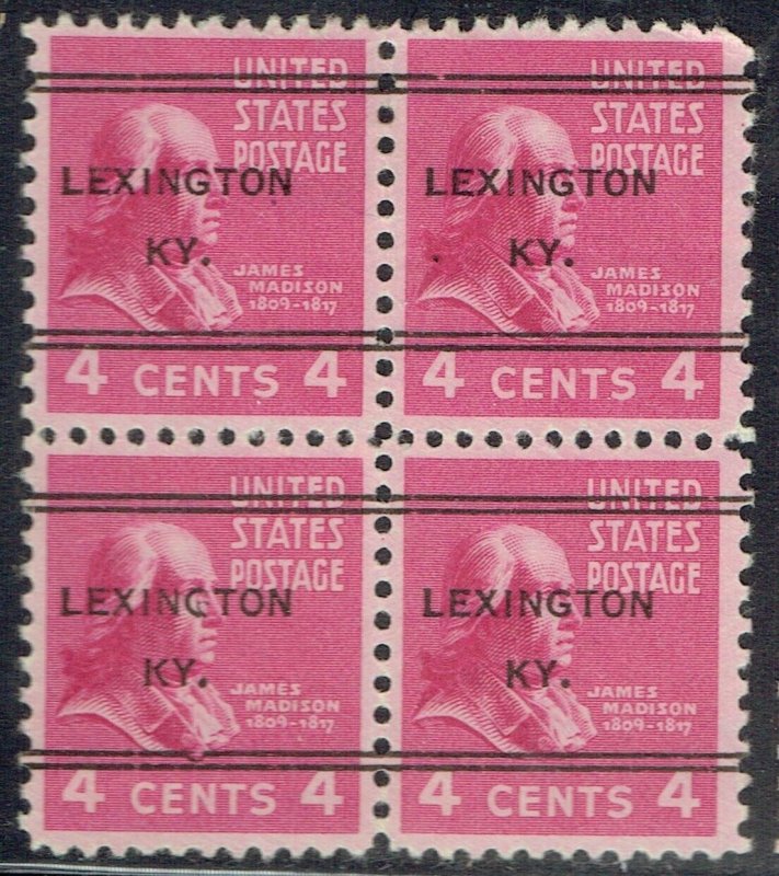 1938 4c Prexie DLE Precancel from LEXINGTON KY (808-247) Blk/4!