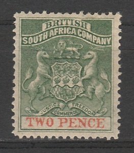 RHODESIA 1892 ARMS 2D