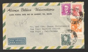 BRAZIL TO USA -  AIRMAIL LETTER - 1962.  (18)