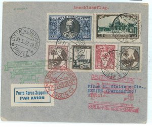 P0272 - VATICAN - Postal History - 1st FLIGHT COVER to BRAZIL #214(a) ZEPPELIN-