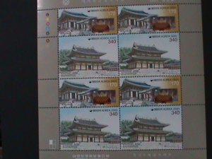 ​KOREA-2001-SC#2068- INJEONGJEON HALL-CHANGDEOK PALACE-LARGE SHEET-MNH VF