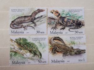 MALAYSIA 2005 ENDANGERED REPTILES   IN MINT CONDITION.