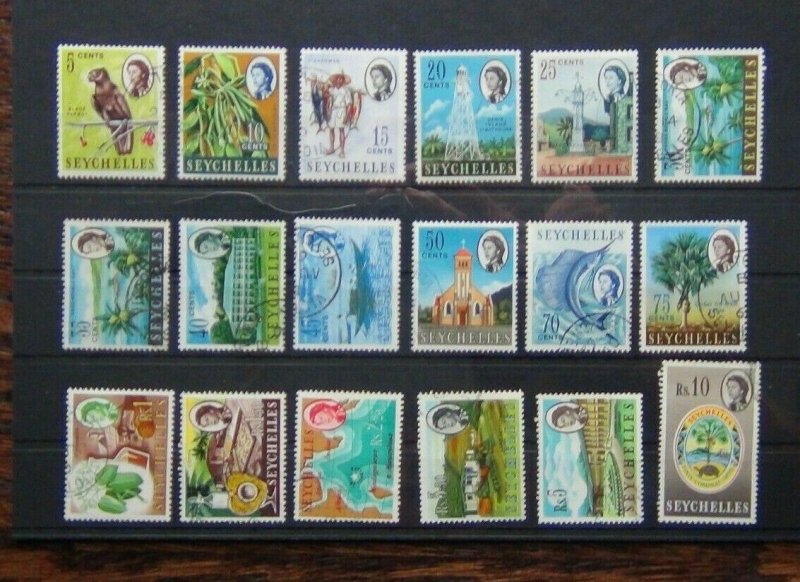 Seychelles 1962 - 1968 set to 10r Used SG196 - SG212