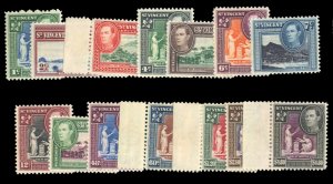 St. Vincent #156-169 Cat$39.75, 1949 George VI, complete set, never hinged