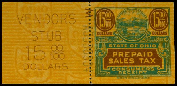 U.S. OHIO STATE REVENUES R52  Mint (ID # 29262)