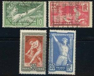France Mi #169-172 Paris Olympic Games Postage Stamps Europe 1924 Used MLH