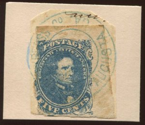CSA 4 Used Stamp on Piece with Blue Augusta GA Southern Express Co Cancel BX5180