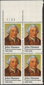 Scott # 1941 1981 20c multi Photo;   J. Hanson ; TAGGED Plate Block - Upper L...