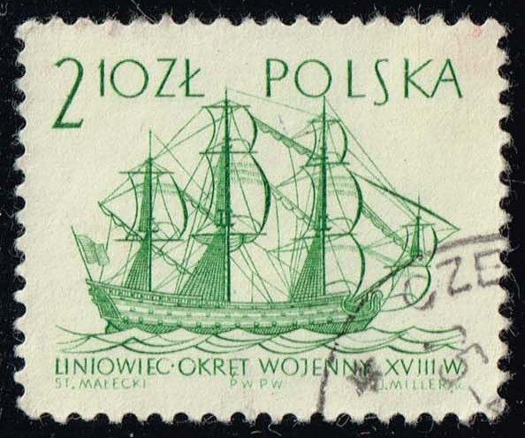 Poland #1210 Line Ship; Used (0.25)