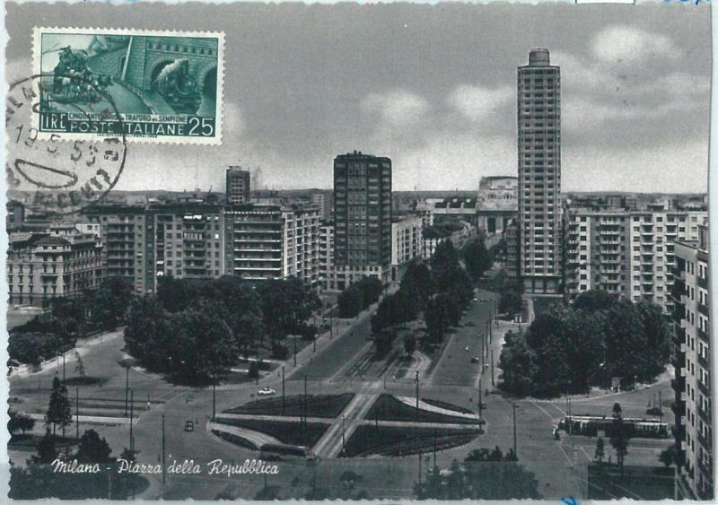 72040 - ITALY - POSTAL HISTORY - FDC postmark on postcard 1953 - TRAINS