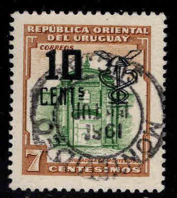 Uruguay Scott 638 Used surcharged stamp