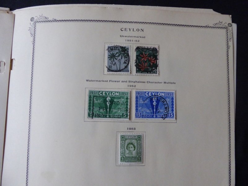 Ceylon 1935-1952 Stamp Collection on Scott Specialty Album Pages