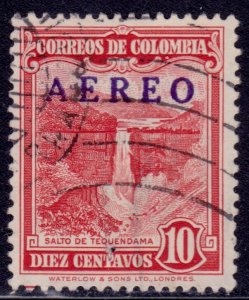 Colombia, 1937, Tequendama Falls, 10c, AEREO, sc#C231, used**