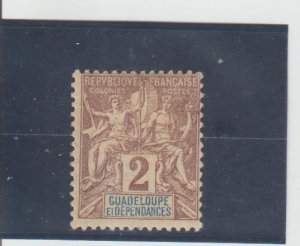 Guadeloupe  Scott#  28  MH  (1892 Navigation & Commerce)