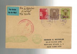 1929 Tokyo Japan Graf Zeppelin World Flight Cover To USA LZ 127 Roeesler postcar