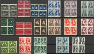 Netherlands Sc# 245-261 MNH block/4 1944-1946 Definitive